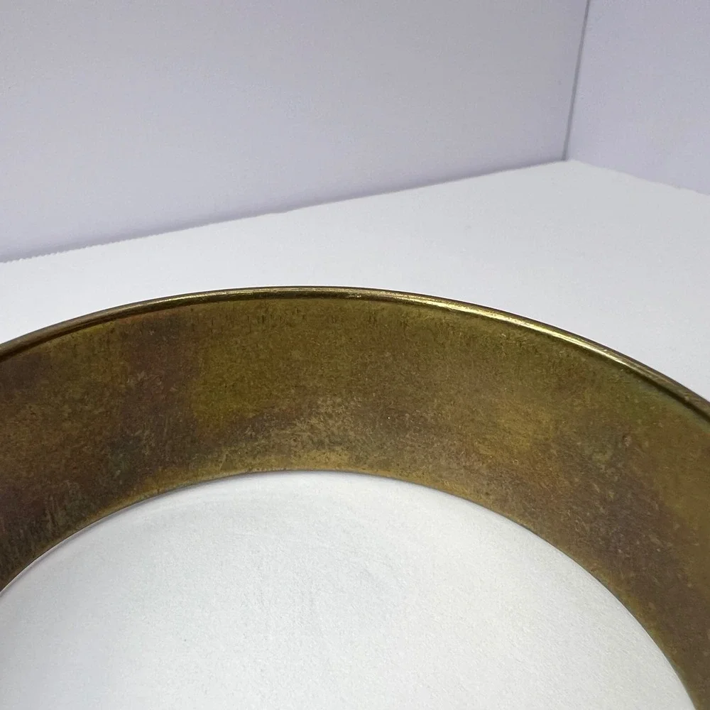 Vintage Hammered Brass Bangle Bracelet Handcrafted Jewelry Boho 70s Chunky Retro
